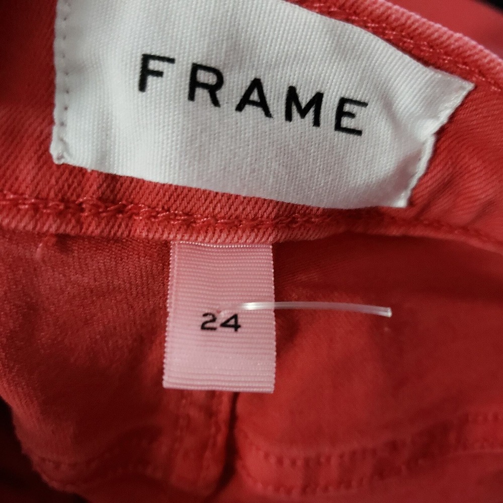 FRAME Le High Skinny Crop Jeans Womens Size 24 Washed Cherry Red High Rise New - Picture 5 of 6